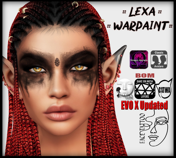 Second Life Marketplace Ghost'Ink LEXA WarPaint (All Appliers